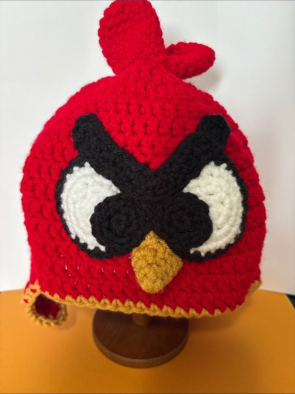 Angry Bird Crochet Beanie Hat with Ear Flaps- Unbranded